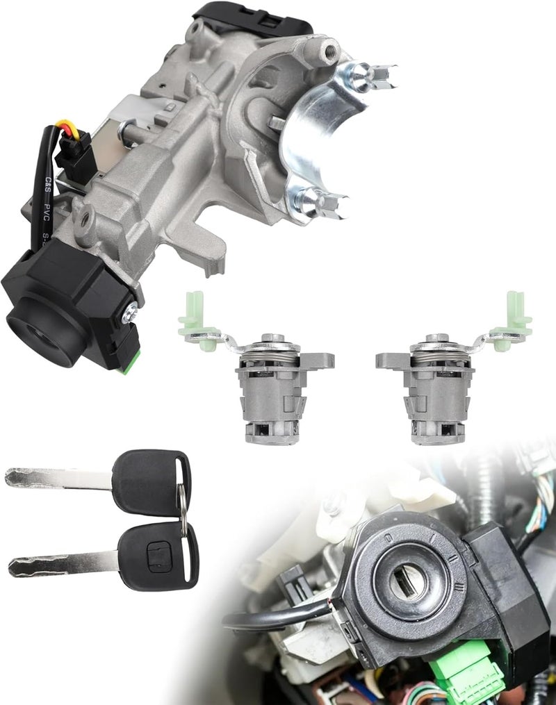 Radvik Store Ignition Switch Lock Cylinder Assembly with 2 Keys & 2 Locks, Compatible with Honda CRV 2003-2007, Replaces OE Part 35100-SDA-A71 & 06350-SAA-G30, Mechanical Key Set - Image 1